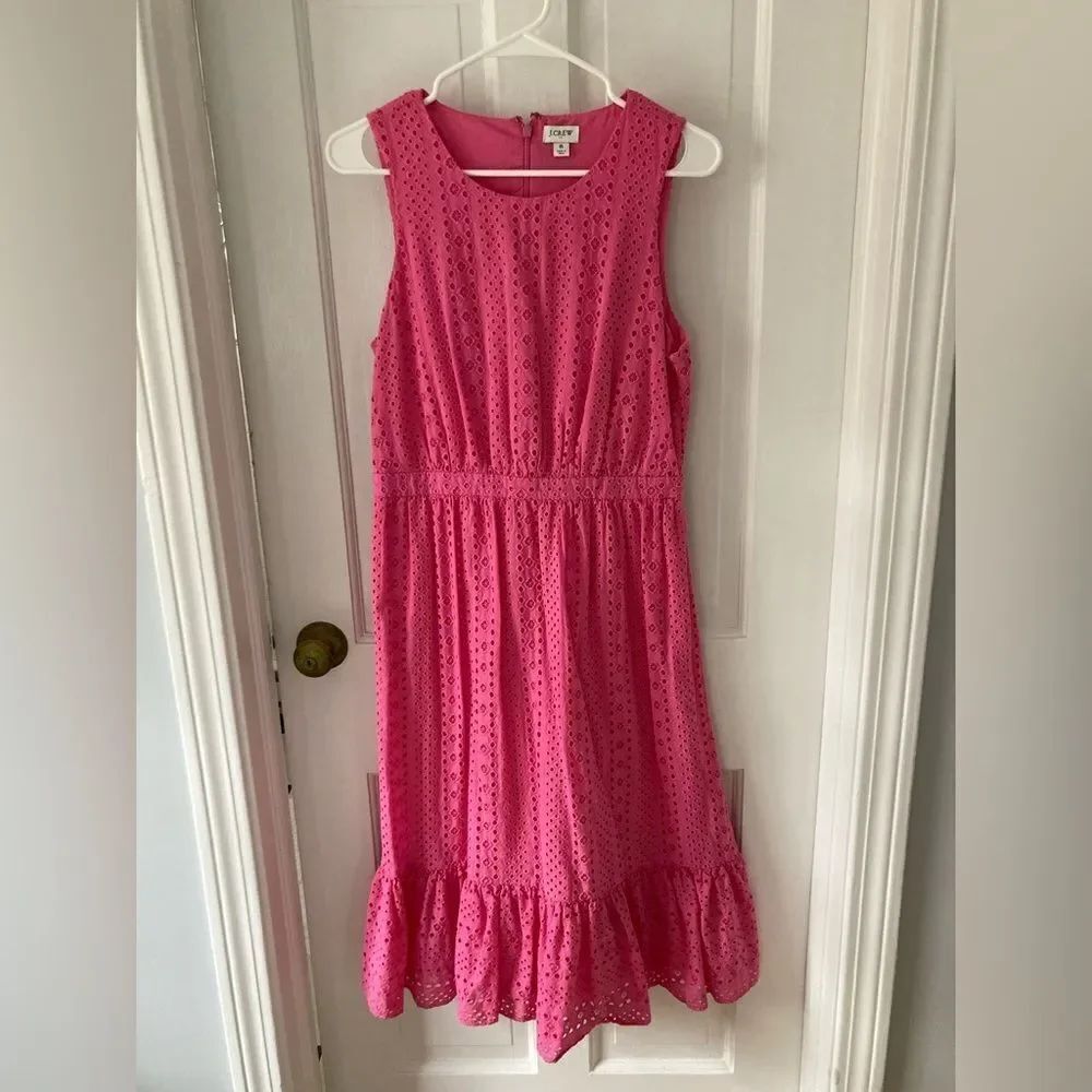 J. Crew sz. 6 Pink Eyelet Sleeveless Dress